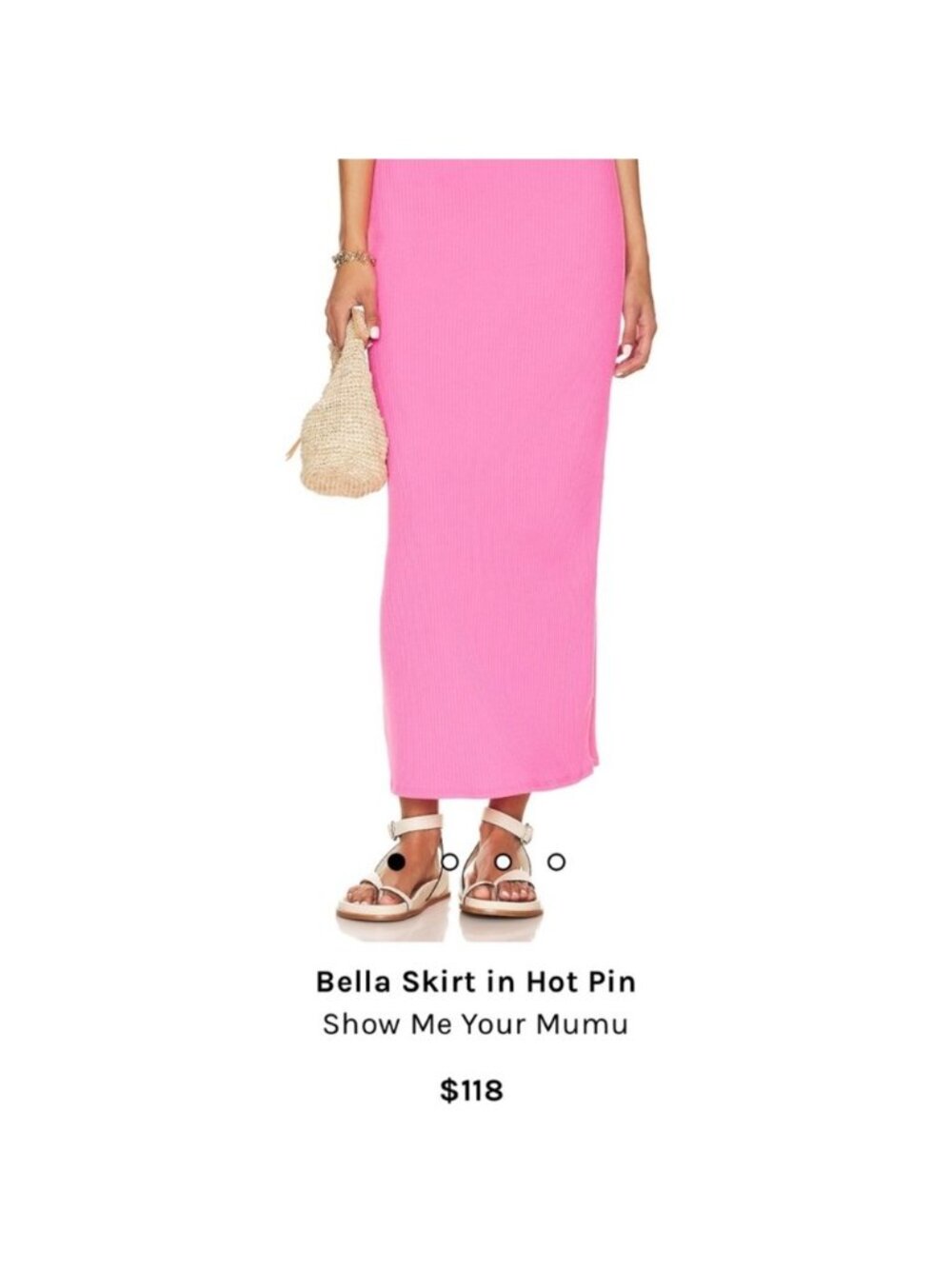 Show Me Your Mumu Elle Maxi Skirt Hot Pink Rib Knit Barbiecore Size S - Picture 4 of 6